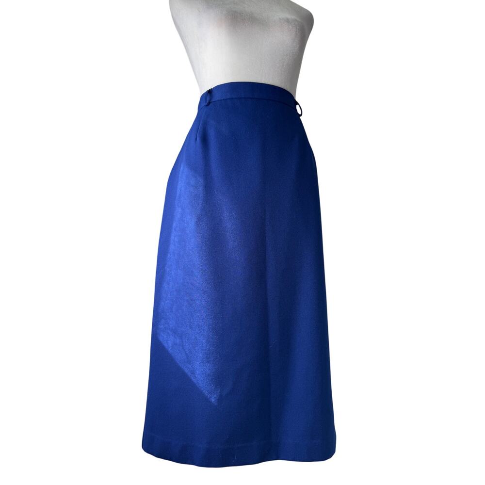 Vintage ‘90s Koret Royal Blue Wool Blend Midi Skirt